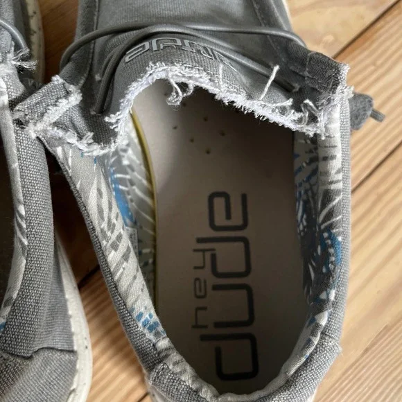 Hey Dude Wally Stretch Iron Gray Men's Casual Loafer Shoes Comfort Slip On - Picture 5 of 9